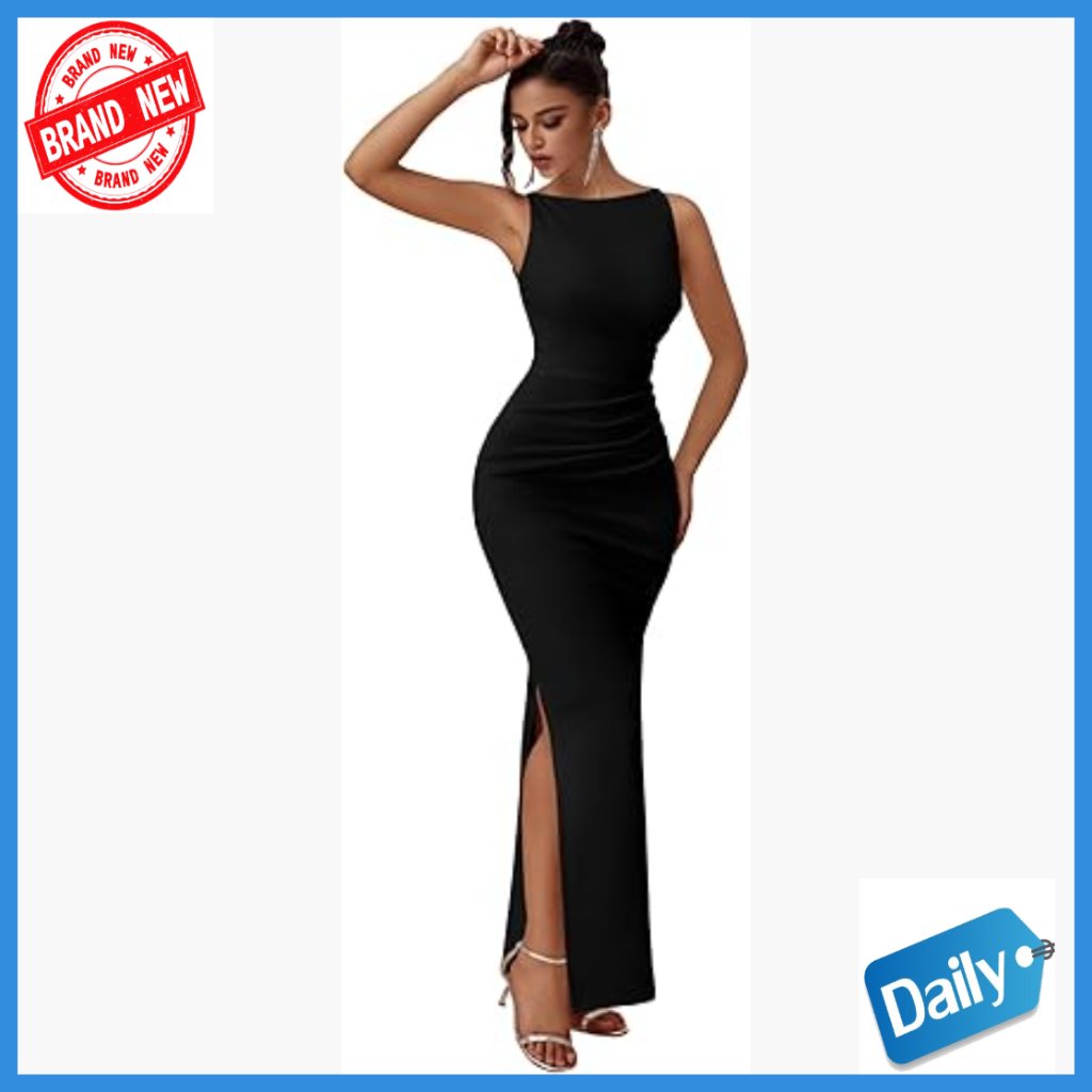 Sleeveless Bodycon Evening Gown Formal Dress Slim Fit Ankle Length